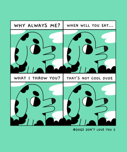 T-Shirt Design Template Featuring an Irreverent Dog Comic 3353a