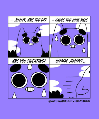 Funny T-Shirt Design Maker With a Comic Strip Aesthetic 3353c