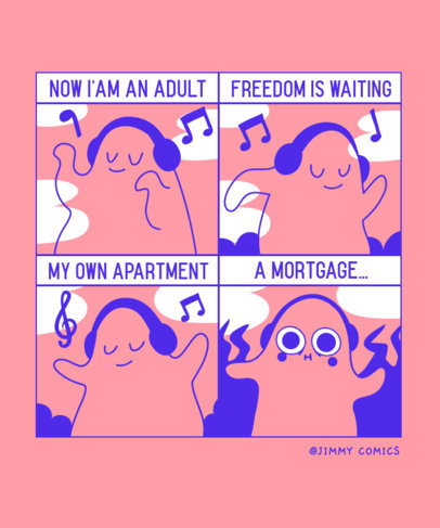 Funny T-Shirt Design Generator Featuring a Cute Ghost Dancing 3353e