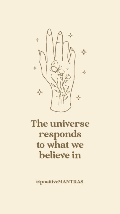 Instagram Story Maker Featuring a Positive Affirmation and a Mystical Hand Graphic 