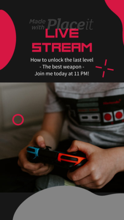 Instagram Story Video Generator to Announce a Gaming Live Stream 