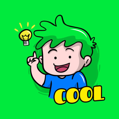 Sticker Maker Featuring a Green-Haired Character