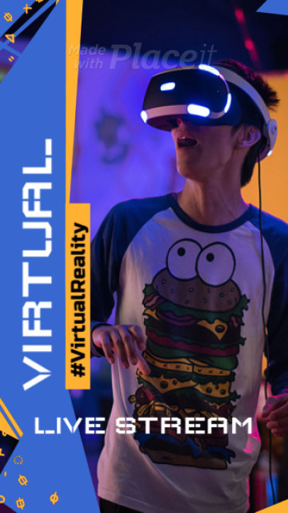 Instagram Story Video Maker for a Virtual Reality Game Stream 2540-el1
