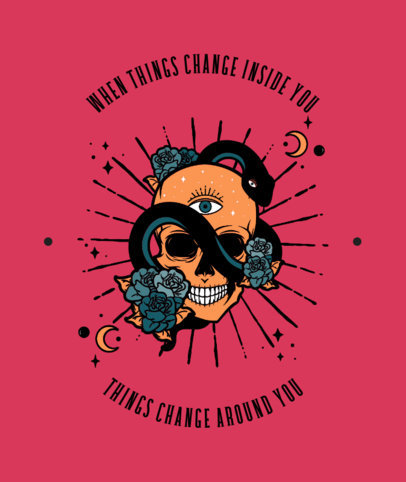 Esoteric Tote Bag Maker Featuring an Illustration of a Skull With a Snake 