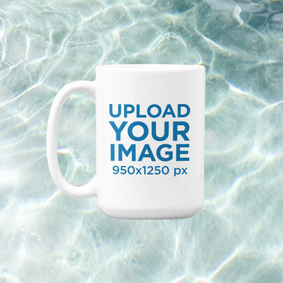 15 oz Coffee Mug Mockup Featuring a Summer-Season Background 