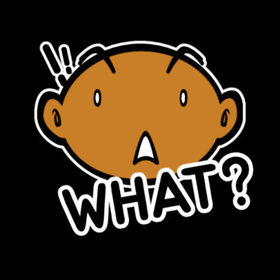 Sticker Design Template Featuring a Shocked Character