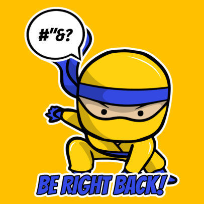 Cute Sticker Design Maker with a Graphic of a Dynamic Ninja 3444a-el1