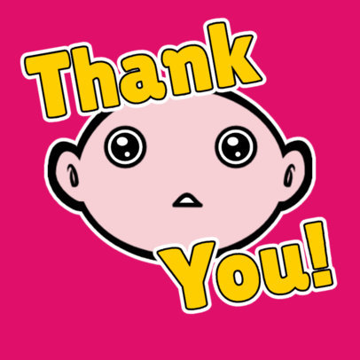 Sticker Design Maker Featuring a Thankful Cartoonish Character