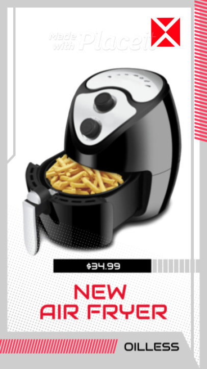 Instagram Story Video Generator to Promote an Air Fryer 2544a-2718-el1