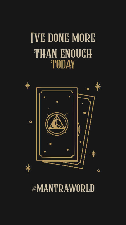 Illustrated Instagram Story Template Featuring a Quote and Esoteric Cards 