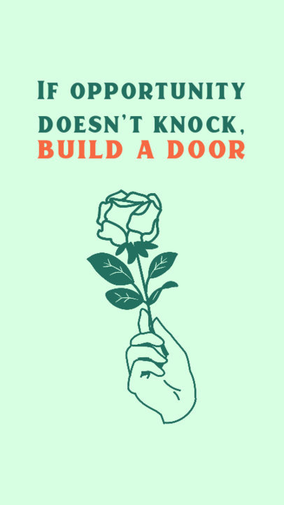 Instagram Story Maker With a Quote and an Illustration of a Rose 