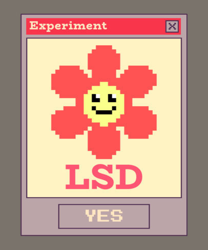 8-bit-Illustrated T-Shirt Design Template with a Smiling Flower