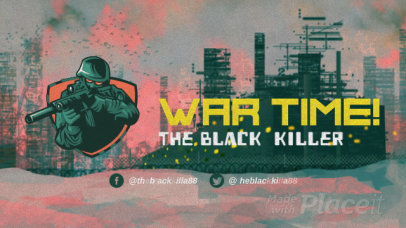 Animated Twitch Starting Soon Screen Video Creator with a Shooter Character