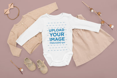 Onesie Mockup Featuring a Fall Baby Outfit M1140