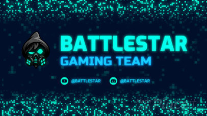 Twitch Starting Soon Screen Video Maker Featuring a Character with a Gas Mask