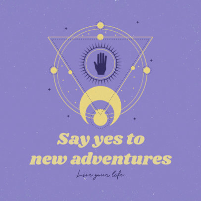 Instagram Post Maker Featuring an Esoteric Illustration and a Quote