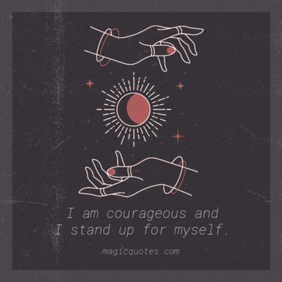 Instagram Post Maker Featuring a Quote and a Mystical Illustration 