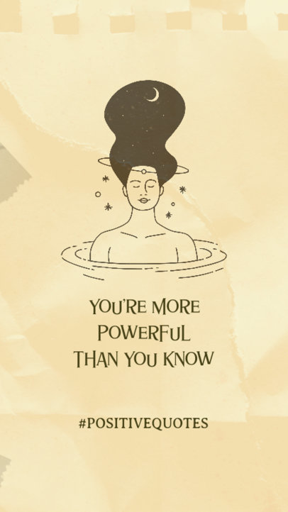 Mystical Instagram Story Template Featuring an Empowering Quote and a Woman Clipart 