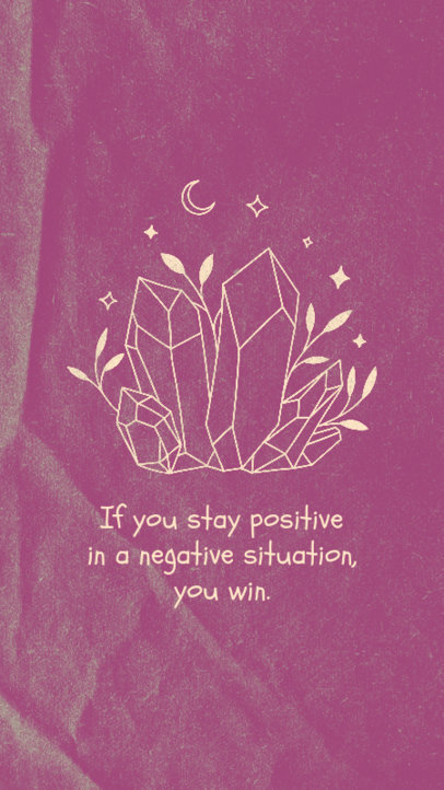 Illustrated Instagram Story Generator Featuring a Quote and Mystical Crystals 