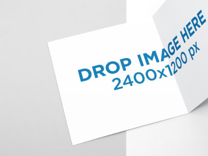 Open Square Booklet Mockup Lying on a Two Colors Background a15135