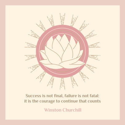 Instagram Post Design Generator Featuring a Lotus Flower Clipart and a Quote 3341h