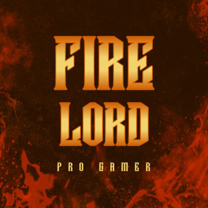 Logo Maker for a Pro Gamer with a Fiery Background