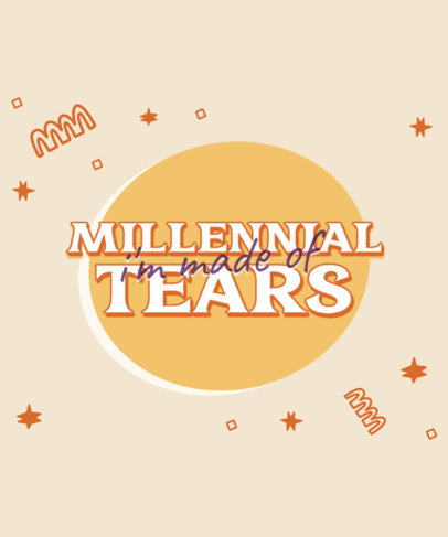 Colorful T-Shirt Design Creator with a Millennial Quote and Illustrated Doodles