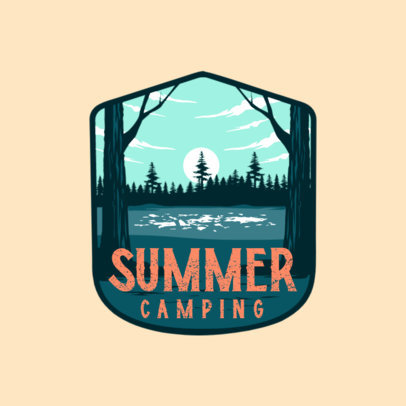 Logo Maker for a Summer Camp Featuring a Lake Illustration 