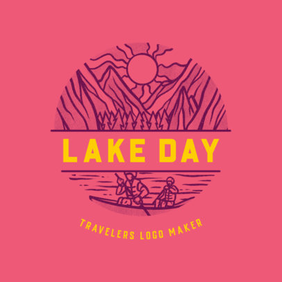 Logo Maker for an Outdoors Travel Agency Featuring a Lake Icon