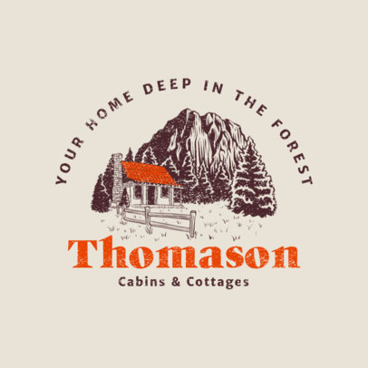 Logo Generator for Cabin Rentals Featuring a Cottage Illustration