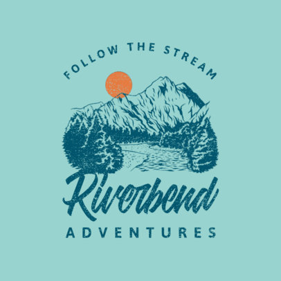 Logo Maker for an Adventure Travel Company Featuring a River Clipart 