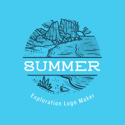 Logo Generator for a Summer Camp Featuring a Beach Graphic