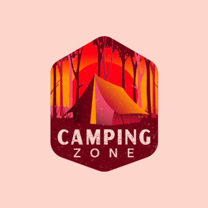 Logo Template for Camping Sites Featuring a Tent Illustration 