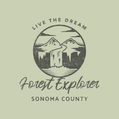 Outdoor Logo Maker Featuring a Waterfall Graphic 