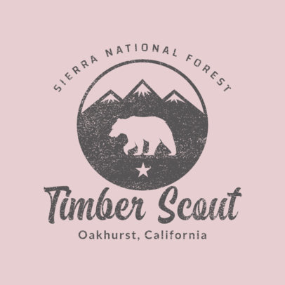 Adventure Travel Logo Template Featuring a Bear Clipart 