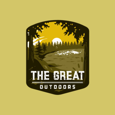 Logo Template for an Outdoor Equipment Shop Featuring a Forest Landscape 