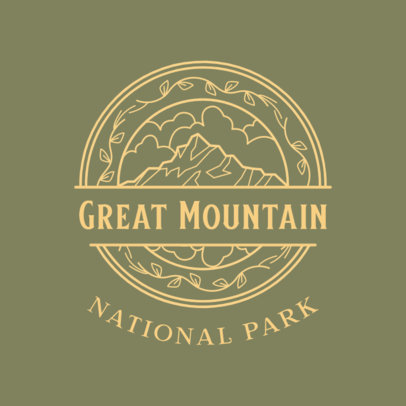 Logo Template for an Outdoors Theme Park with a Mountain Icon