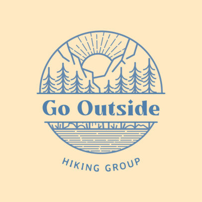 Logo Maker for a Hiking Group with an Outdoors Landscape