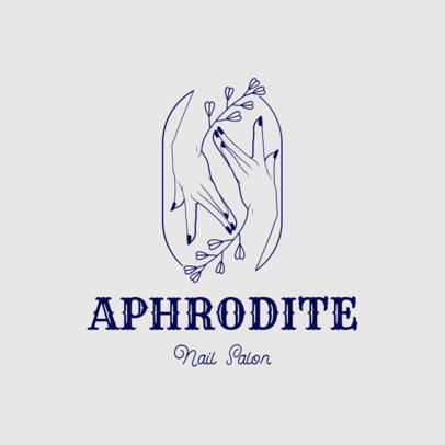 Logo Maker for Nail Products Featuring Outline Hand Drawings
