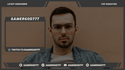 Twitch Overlay Design Template with a Webcam Frame