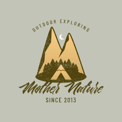 Adventure Travel Company Logo Template Featuring a Mountain Landscape 