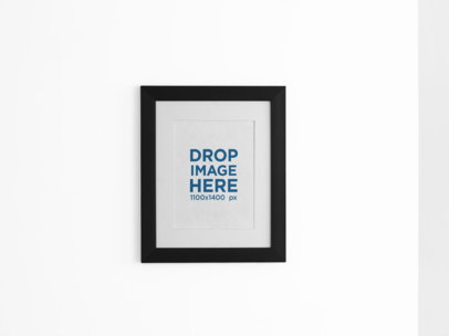 Framed Art Print Mockup on a Light Color Wall