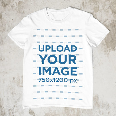 Mockup T-Shirt of a Flat Laid T-Shirt on a Rugged Surface m1252