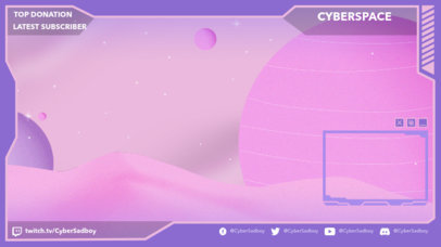 Twitch Overlay Design Template with Fantastic Landscapes Backgrounds