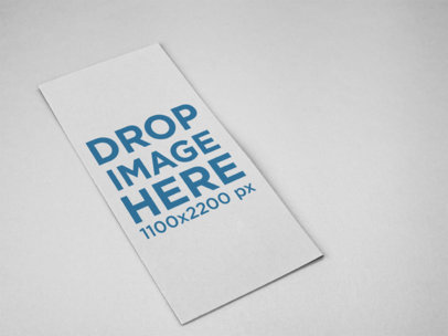 Trifold Brochure Template Lying on a Solid Color Surface
