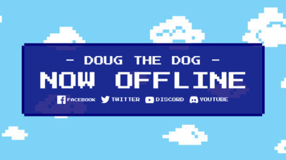 Twitch Offline Banner Template Featuring an 8-Bit Background 