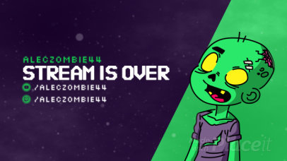 Twitch Stream Ending Screen Video Maker with an Cartoonish Zombie Animation