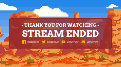 Twitch Overlay Template Featuring a Pixel Art Desert Background 
