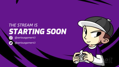 Twitch Starting Soon Screen Video Maker with an Animated Gamer Character