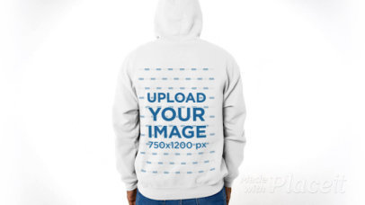 Back-View Video of a Man Wearing a Hoodie in a Studio